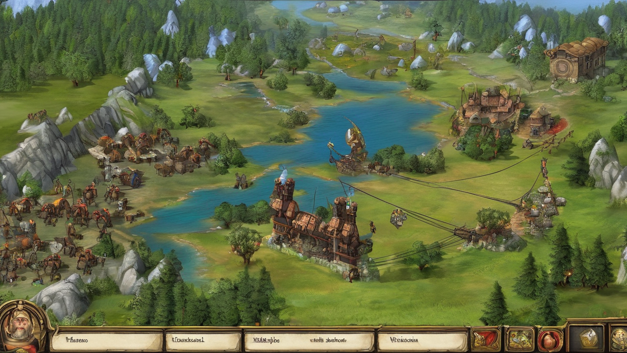 Epicka scena bitwy z gry Heroes of Might and Magic z magicznymi istotami i bohaterami na polu walki