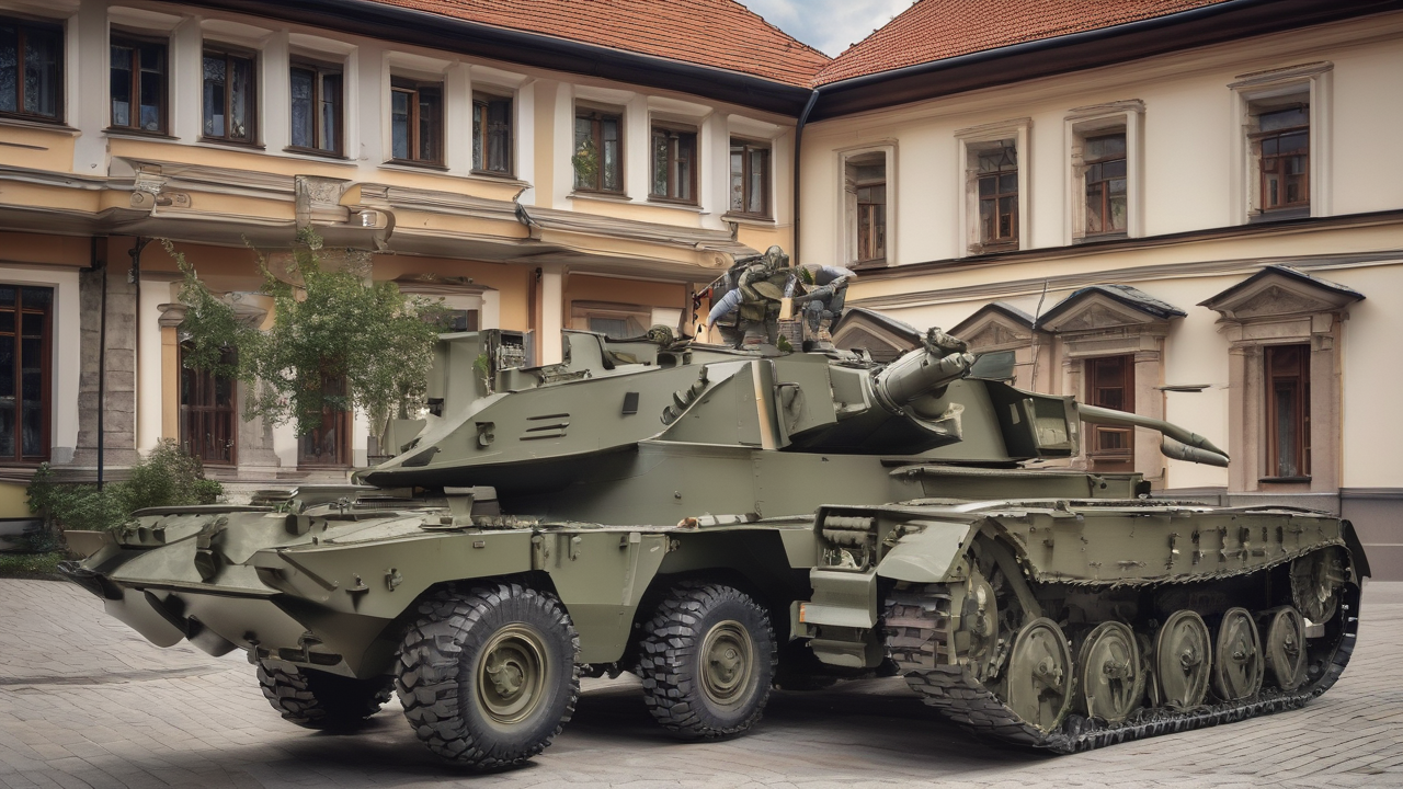 Grupa rycerzy i paladynów z frakcji Zamku w błyszczących zbrojach na tle średniowiecznej fortecy