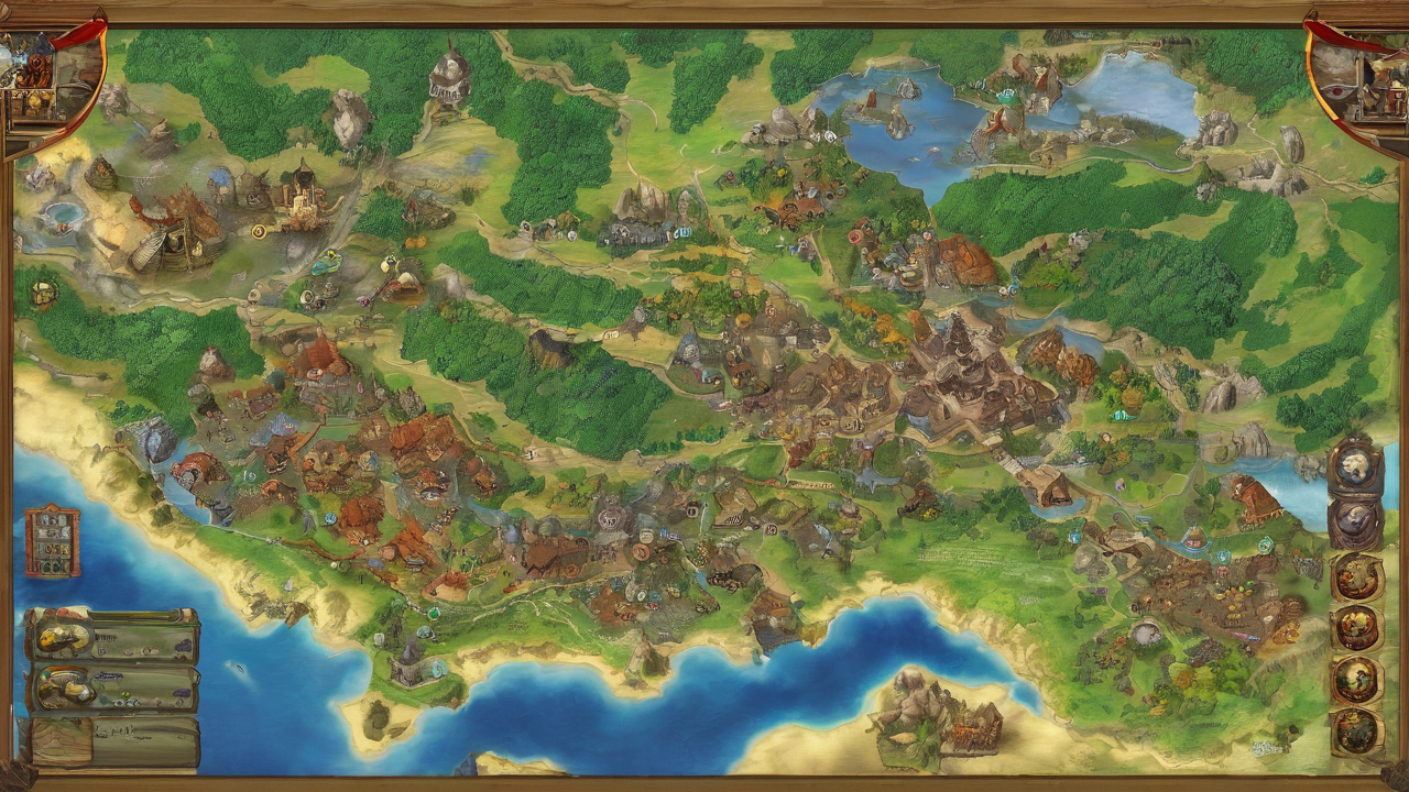 Mapa Jelonek z Heroes III z widocznym układem terenu, zamkami i zasobami