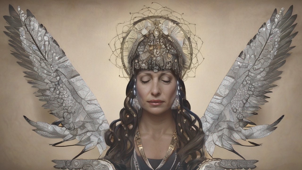 Mistyczny portret Solmyra, dżina o niebieskiej skórze, otoczonego wyładowaniami elektrycznymi i magicznymi symbolami