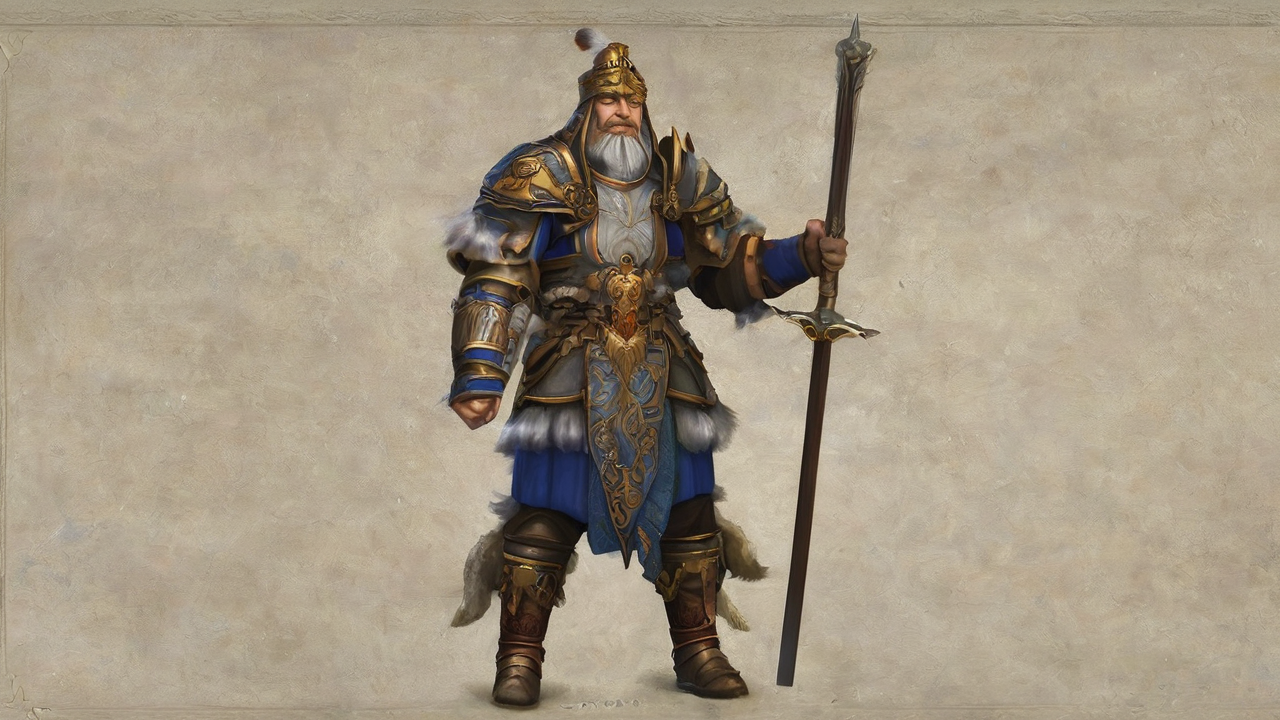 Portret gracza Heroes of Might and Magic z długimi włosami i okularami