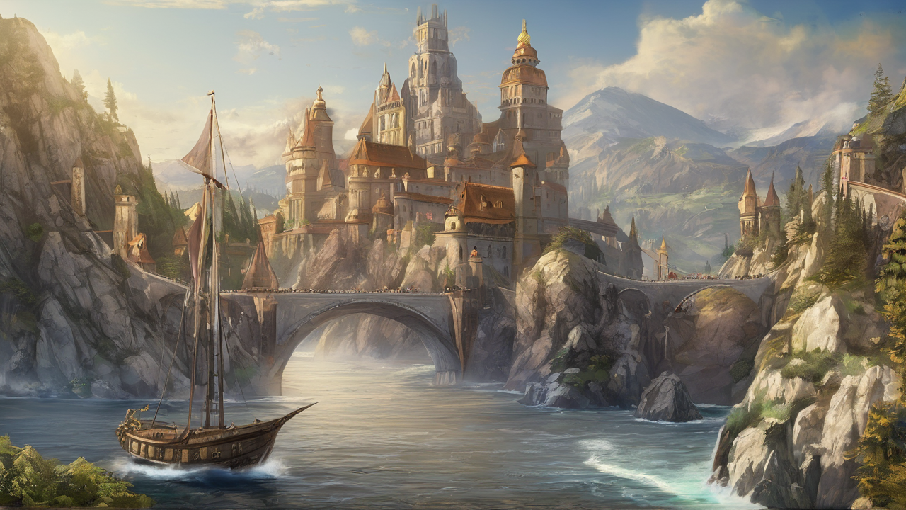 Scena strategiczna z Heroes of Might and Magic VII ukazująca zamek i armię gracza przygotowującą się do bitwy