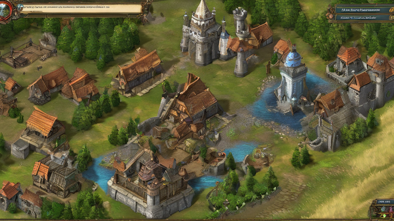 Turniej Heroes of Might and Magic z zawodnikami rywalizującymi przy komputerach i publicznością obserwującą rozgrywkę na dużych ekranach